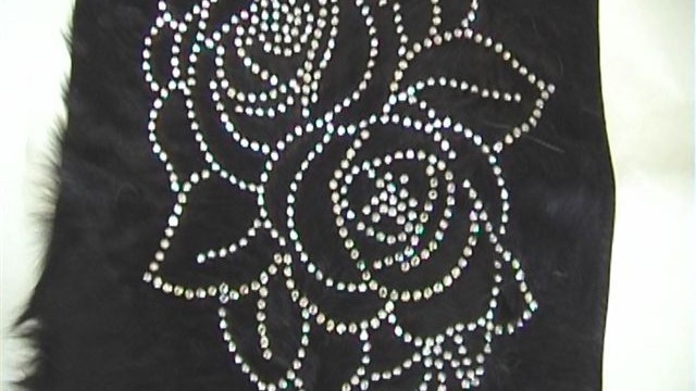 collection 4 strass rose on shorn mink